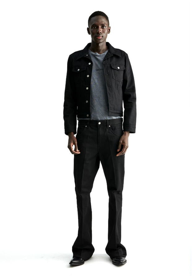 green emerald velvet dress Men's Denim Jacket with Back Pleat - Indigo - M - Damien