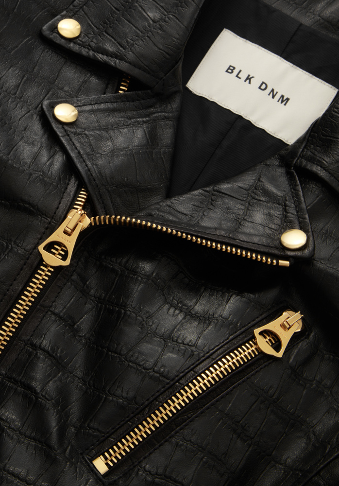 LEATHER JACKET 88 BLACK CROCO