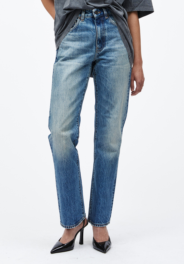 新品 New York High-Waisted Jeans 24 blue Mavi Women's New York High Rise Straight Leg Jeans, Dark