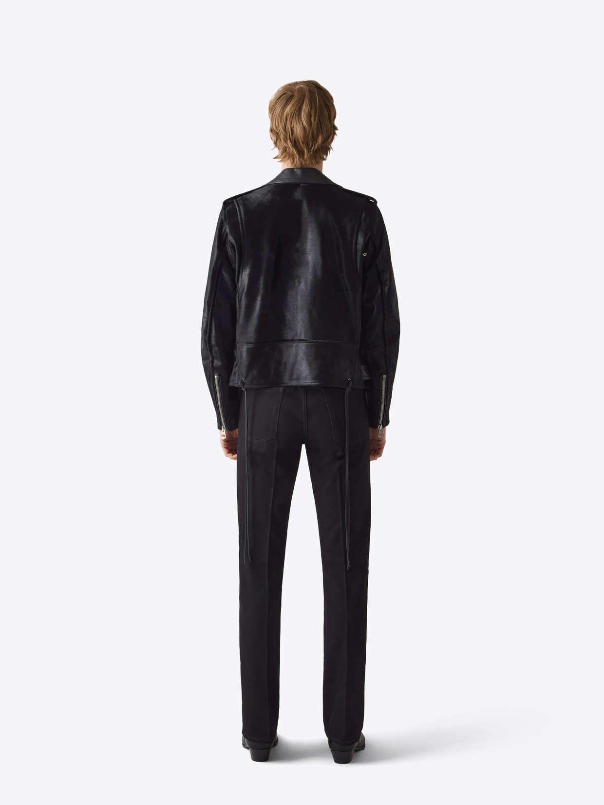 BLK DNM 中綿入り ウール ライダース NWT BLK DNM Mens BLACK LEATHER JACKET Sz L | eBay