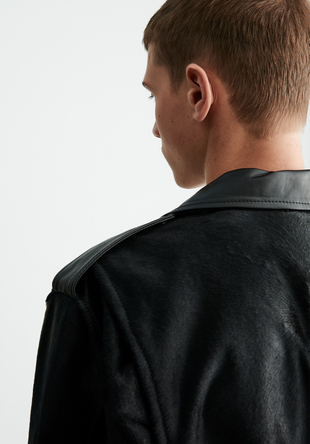 LEATHER JACKET 15 BLACK FUR