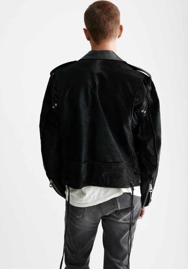 LEATHER JACKET 15 BLACK FUR