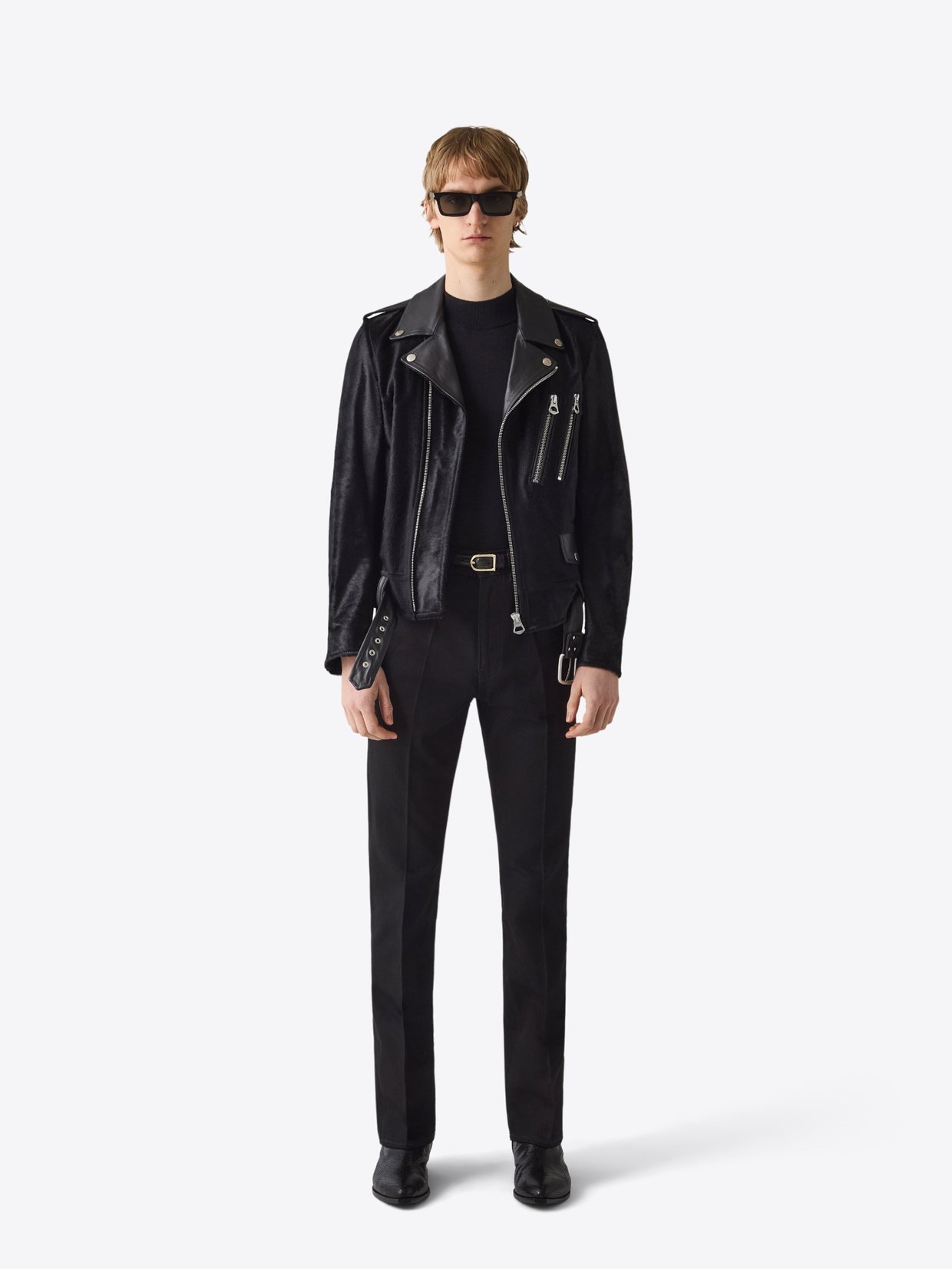 VERA PELLE【M相当】フード付き ライダースジャケット 黒 ブラック Women's Black Leather Biker Jacket in Genuine Leather