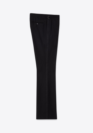 スーツ 90s 00s 2tuck summer wool slacks BLK TROUSER 77 BLACK TUX WOOL