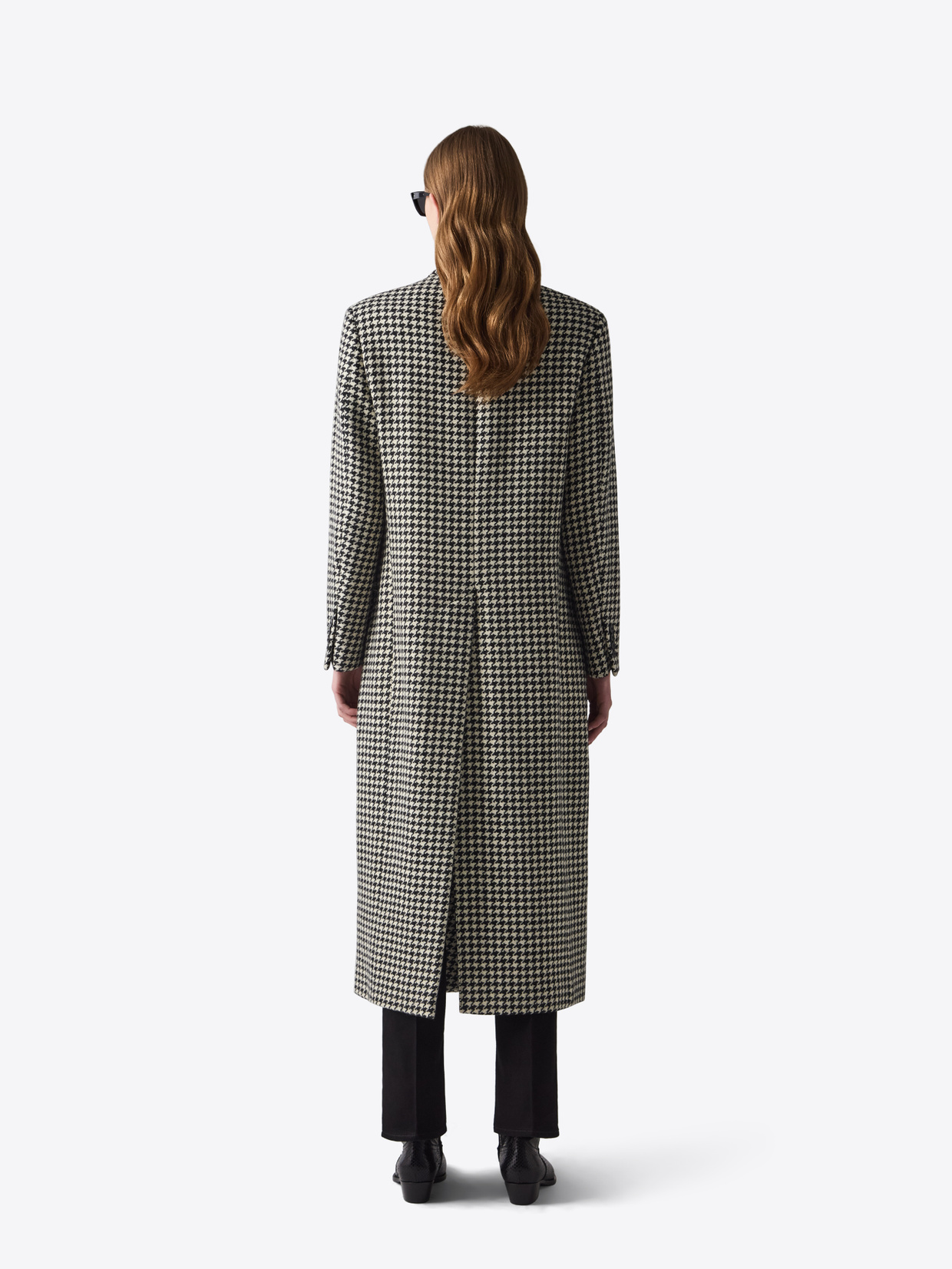INTERIM インテリム TWEED BELTED OVER COAT INTÉRIM】HYPER BIG HERRINGBONE SINGLE RAGLAN BELTED OVER