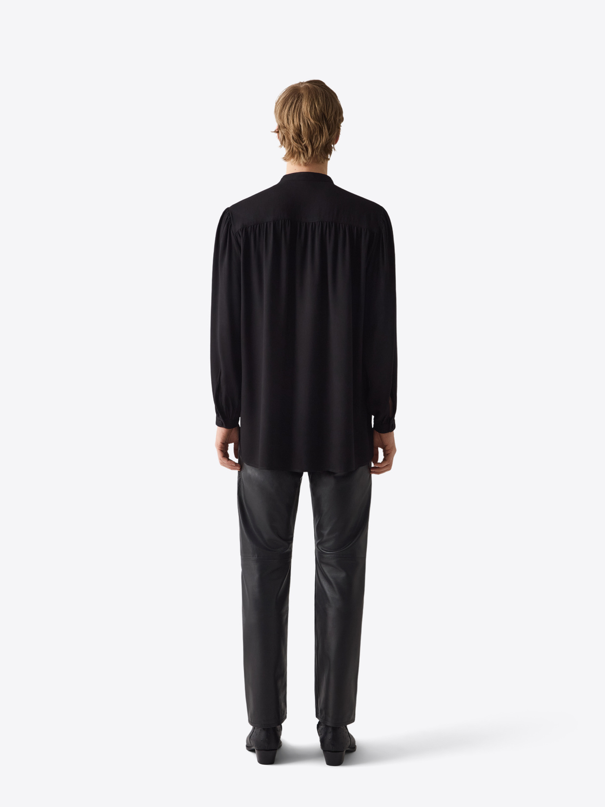 トップス 21ss Miami shirt BLACK WIDE TWILL DOUBLE COLLAR OVERSIZE SHIRT – THE SHOP YOHJI