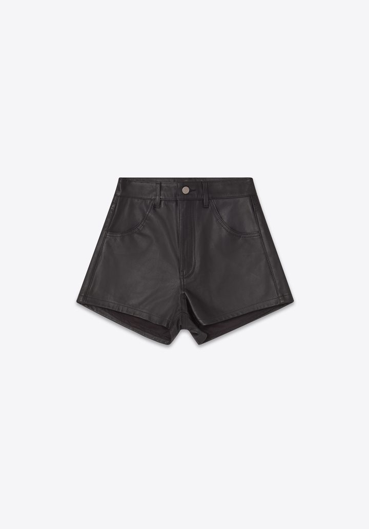 パンツ BOHEMSEO EMBO LEATHER SHORTS, BLACK パンツ BOHEMSEO EMBO LEATHER SHORTS, BLACK 韓国 ファッション