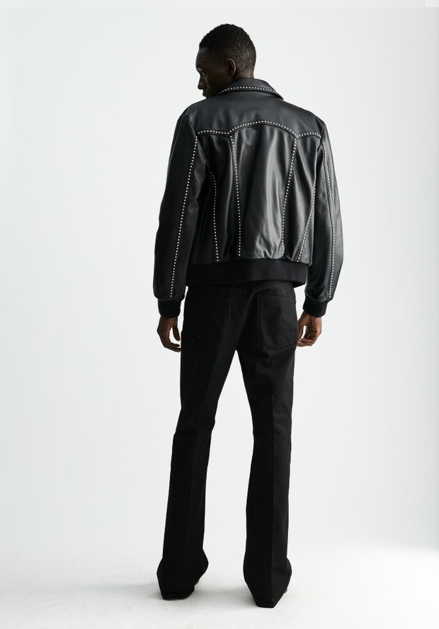 ジャケット・アウター Common divisor black leather jacket LEATHER JACKET 77 CONNECTED FASHION